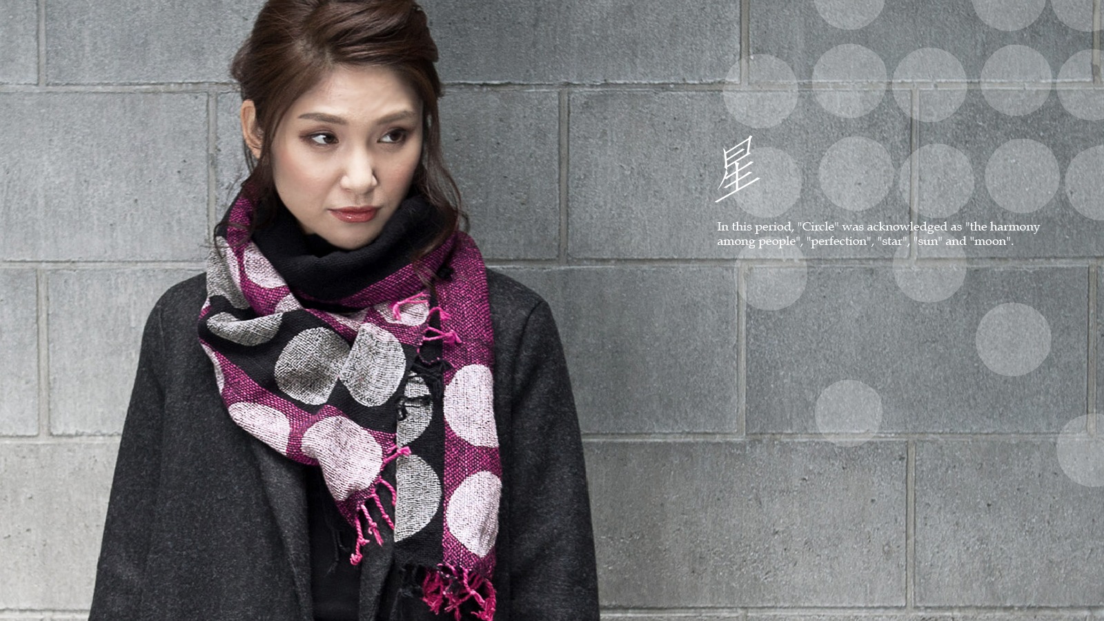 手織綿スカーフ Handwoven cotton scarf TSUBAKI 星