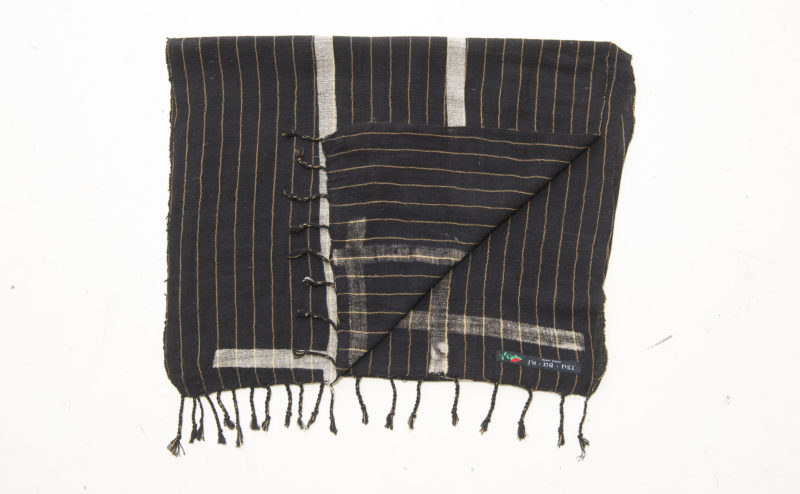 手織綿スカーフ Handwoven cotton scarf TSUBAKI 格子